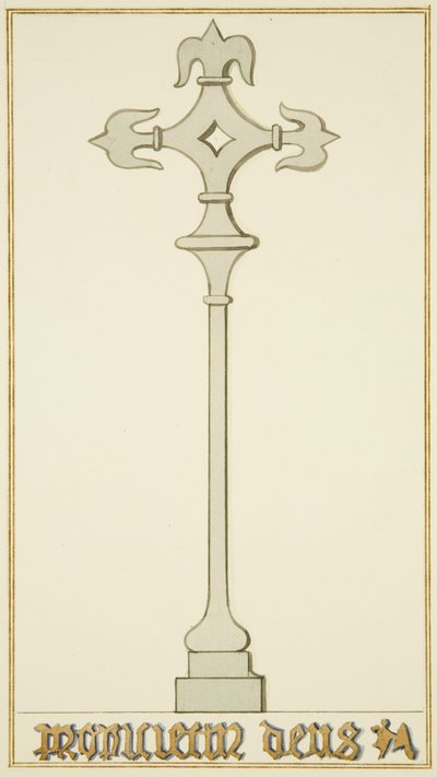 Kereszt régi sírkövön a Szent János-templom kriptában (akvarell papíron) alkotó: Thomas Leeson the Elder Rowbotham