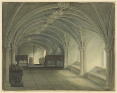 A Szent János-templom kriptája nyugatra néz (akvarell papíron) alkotó: Thomas Leeson the Elder Rowbotham