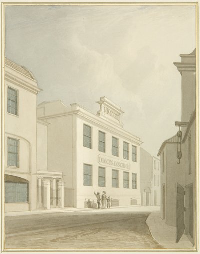 Egyházmegyei iskolák, Nelson Street (akvarell papíron) alkotó: Thomas Leeson the Elder Rowbotham