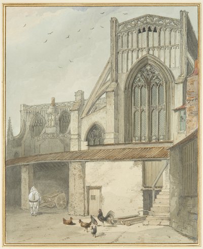 St Mary Redcliffe északi kereszthajójának vége (akvarell papíron) alkotó: Thomas Leeson the Elder Rowbotham