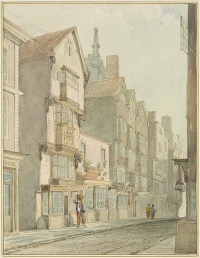 Mary-le-Port utca (akvarell papíron) alkotó: Thomas Leeson the Elder Rowbotham