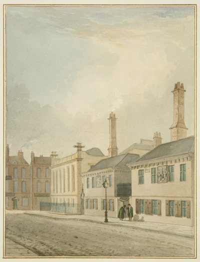Kereskedelmi tengerészek alamizsnái, King Street (akvarell papíron) alkotó: Thomas Leeson the Elder Rowbotham