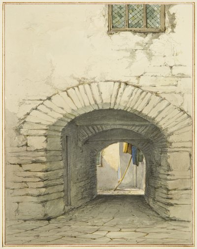 Passage Archway a Marsh Street mellett (akvarell papíron) alkotó: Thomas Leeson the Elder Rowbotham