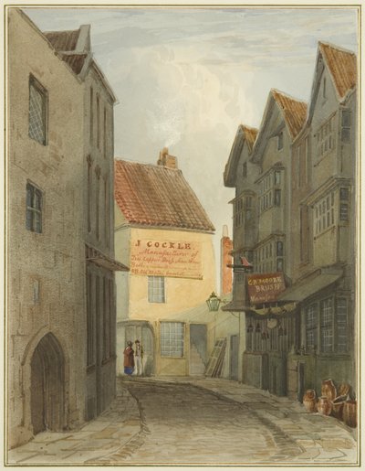 St Nicholas Street a Corn Street találkozásától (akvarell papíron) alkotó: Thomas Leeson the Elder Rowbotham