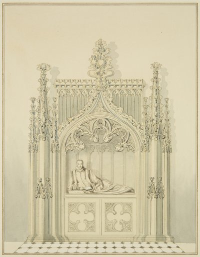 Whitson-emlékmű, a Szent Miklós-templom tornya alatt (ceruza és akvarell papíron) alkotó: Thomas Leeson the Elder Rowbotham