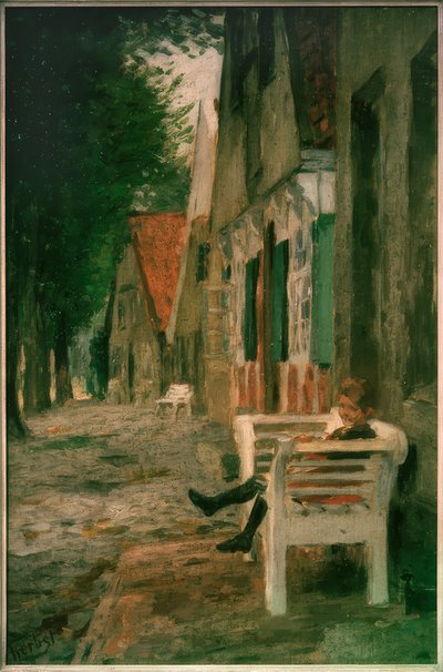 Utca lányokkal a padon alkotó: Thomas Ludwig Herbst