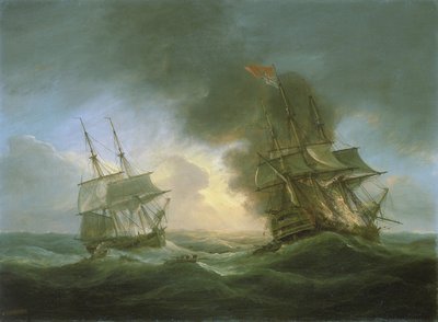 Egy indián hajó, a "Kent" elvesztése március 1-jén. alkotó: Thomas Luny