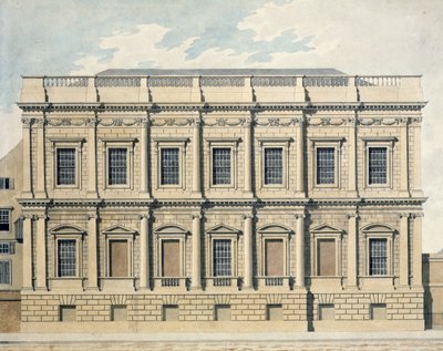 A Whitehallban lévő bankett-ház látképe, Westminster, 1790 körül alkotó: Thomas Malton Jnr.