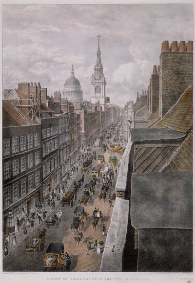 Cheapside, London, 1823 alkotó: Thomas Mann Baynes