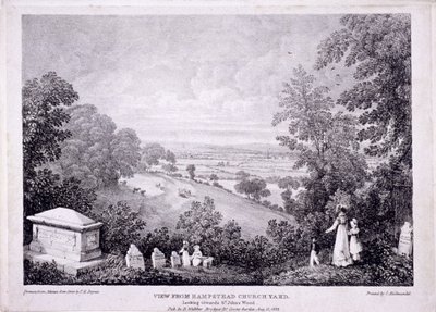 Hampstead, London általános képe. 1822 alkotó: Thomas Mann Baynes