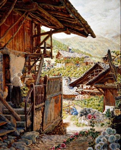 Sallanches, Hautes Savoie az Aiguille de Bionnassayval a távolban alkotó: Thomas Matthews Rooke