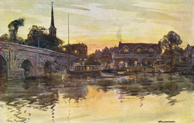 Temze folyó: Wallingford (színes litográfia) alkotó: Thomas Maybank