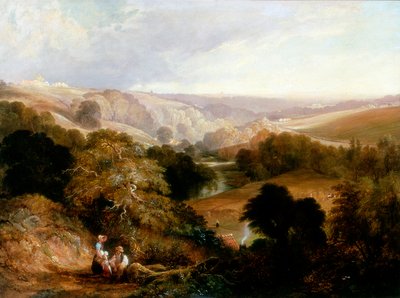Esti kilátás a Heaton Dene-re, Lancashire, egy eminenciáról a Mable