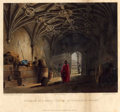 Egy kis kápolna belseje a Tynemouth Priory-ban, 1820 alkotó: Thomas Miles Richardson