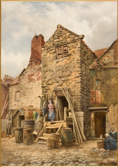 Old Sparrow Hall, Cullercoats (testszín, ceruza és WC papíron) alkotó: Thomas Miles Richardson