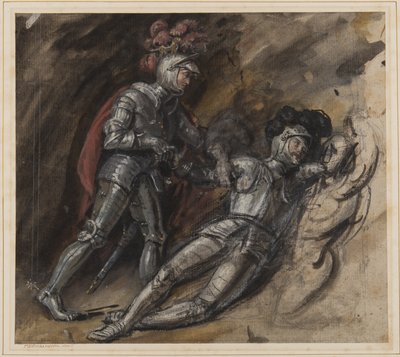 A bukott lovag (ceruza, wc és gouache papíron) alkotó: Thomas Miles Richardson