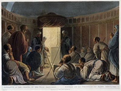 A Szent Sír-kápolna bejárata. A "" Kilátások Egyiptomban" című részben alkotó: Thomas Milton