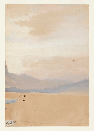 Amerikai síkság hegyvonulattal a távolban alkotó: Thomas Moran