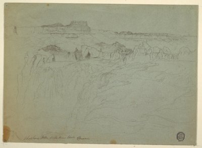 Rajz, Shoshone-vízesés, Snake River, Idaho, 1875 alkotó: Thomas Moran