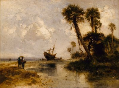 Fort George Island, Florida, 1878. alkotó: Thomas Moran