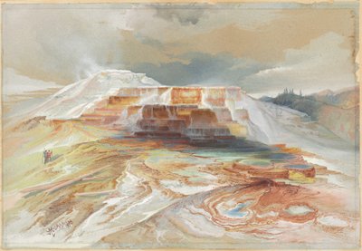 A Gardiner folyó meleg forrásai, Yellowstone alkotó: Thomas Moran