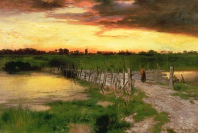 Az Old Bridge Over Hook Pond, 1907 alkotó: Thomas Moran