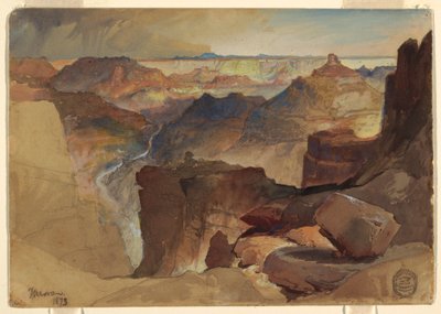Kilátás a Powell-fennsíkról, Grand Canyon, Colorado alkotó: Thomas Moran