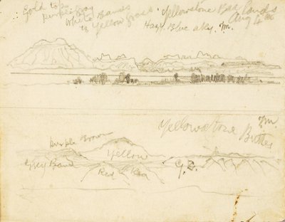 Yellowstone Bad Lands (és) Yellowstone Buttes alkotó: Thomas Moran