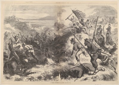 Egy fekete ezred akcióban a Harpers Weeklyből, 1863. március 14. alkotó: Thomas Nast