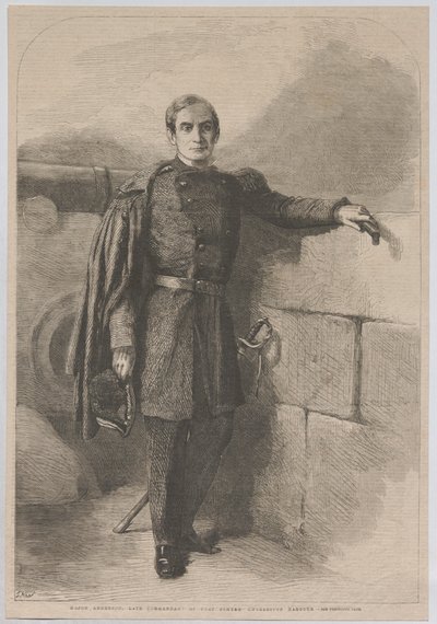 Anderson őrnagy, Fort Sumter egykori parancsnoka, Charleston kikötője alkotó: Thomas Nast