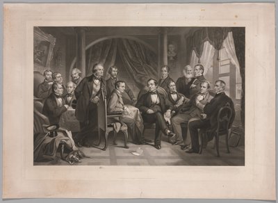 Washington Irving és irodalmi barátai Sunnyside-ban, 1864. alkotó: Thomas Oldham Barlow