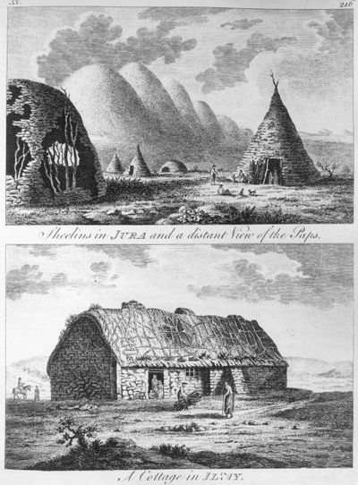 Sheelins Jurában és távoli kilátás a Paps-szigetekre és az Islay-házra, az „A Tour in Scotland és az utazás a Hebridákra” című filmből, 1772 alkotó: Thomas Pennant