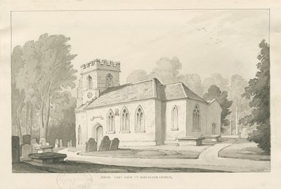Barlaston templom: toll- és mosórajz, 1838 alkotó: Thomas Peploe Wood