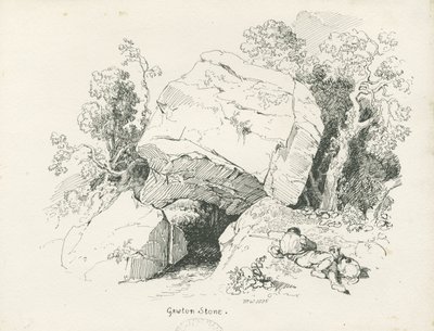 Biddulph - "Gawton Stone": toll- és tusrajz, 1836 alkotó: Thomas Peploe Wood