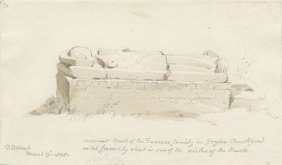 Gayton templom: ceruza- és mosórajz, 1838. március 27. (rajz) alkotó: Thomas Peploe Wood