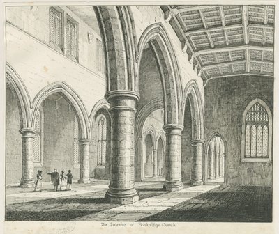 Penkridge templom belseje: toll- és tusrajz, nd [?1837] (rajz) alkotó: Thomas Peploe Wood