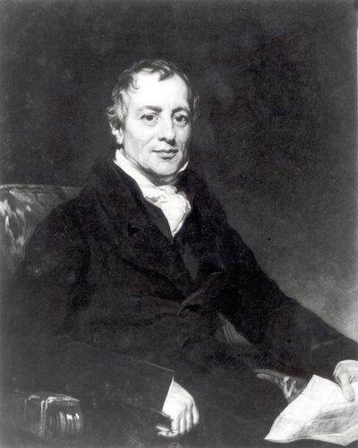 David Ricardo (1772-1823) portréja, Thomas Hodgetts metszete alkotó: Thomas Phillips