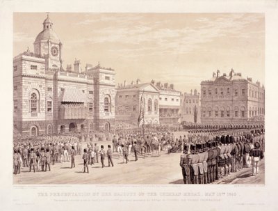 Viktória királynő átadta a krími érmet Sir Thomas Trowbridge ezredesnek, 1855. május 18-án alkotó: Thomas Picken
