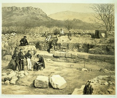 A Mars-templom látképe, Charles Thomas Newton (1816-94) "A Helikarnasszoszi, Cniduszi és Branchidai felfedezések története" című, 1862-ben megjelent művéből. alkotó: Thomas Picken