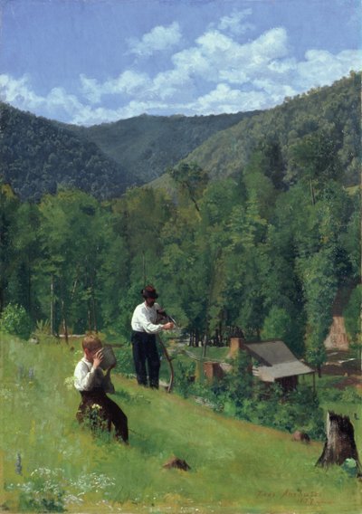 A gazda és fia aratáskor, 1879 alkotó: Thomas Pollock Anschutz