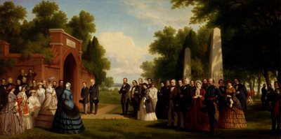 A walesi herceg, Buchanan elnök és méltóságok látogatása Washington sírjánál..., 1861 alkotó: Thomas Pritchard Rossiter