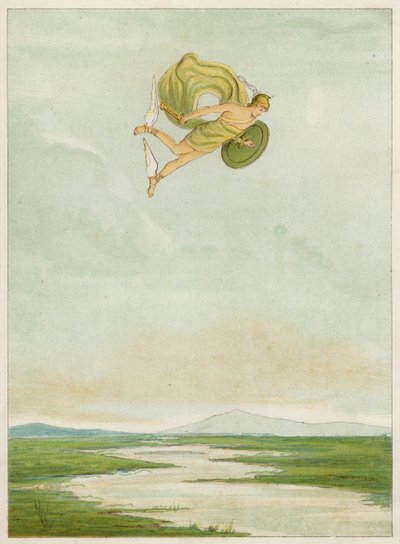 Perseus repül, hogy megölje a Gorgont (színes litó) alkotó: Thomas Ralph Spence