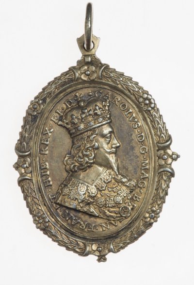I. Károly és Henrietta Maria támogatói jelvény, 1649 körül (ezüst aranyozott) alkotó: Thomas Rawlins