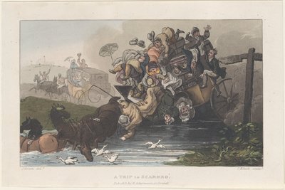 Utazás Scarbro -ba, a Scarborough költői vázlataiból, 1813., 1813. alkotók: Thomas Rowlandson, Joseph Constantine Stadler, J. Bluck. alkotó: Thomas Rowlandson, Joseph Constantine Stadler, J. Bluck