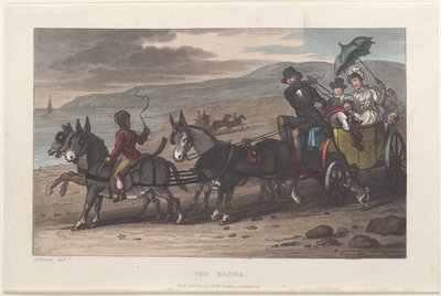 The Sands, Scarborough költői vázlataiból, 1813., 1813. Alkotók: Thomas Rowlandson, Joseph Constantine Stadler, J. Bluck. alkotó: Thomas Rowlandson, Joseph Constantine Stadler, J. Bluck