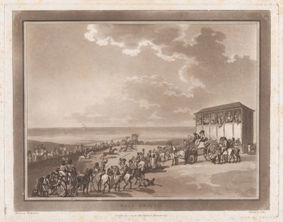 Race Ground An Excursion to Brighthelmstone, 1790. június 1., 1790. június 1. Alkotók: Thomas Rowlandson, Samuel Alken. alkotó: Thomas Rowlandson, Samuel Alken