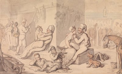 Egy lovassági laktanya alkotó: Thomas Rowlandson