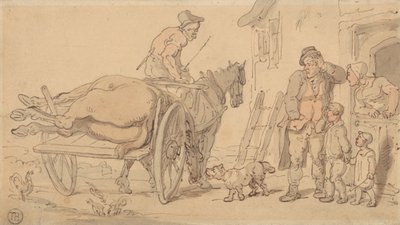 Egy döglött ló a bicskás szekéren alkotó: Thomas Rowlandson
