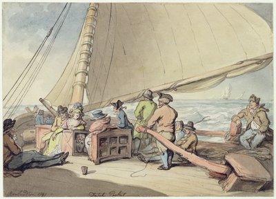 Egy holland csomag emelkedő szellőben alkotó: Thomas Rowlandson