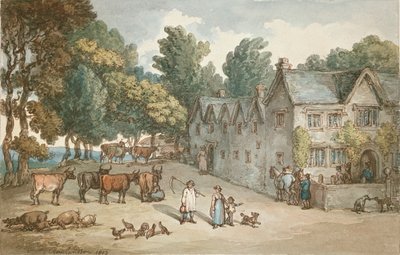 Egy parasztház Hengarban, Cornwallban, 1803 alkotó: Thomas Rowlandson